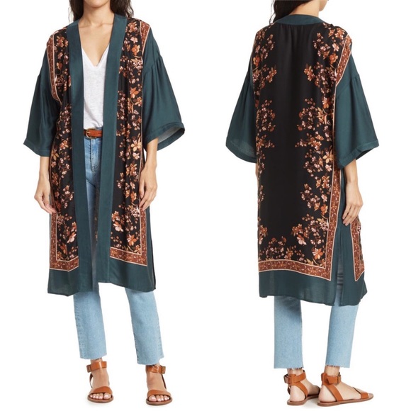 DR2 Tops - 🌼DR2🌼 NWT Floral Border Print Duster, Size XS/S